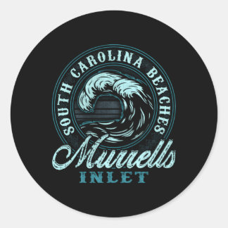 Murrells Inlet Wave Circle Classic Round Sticker