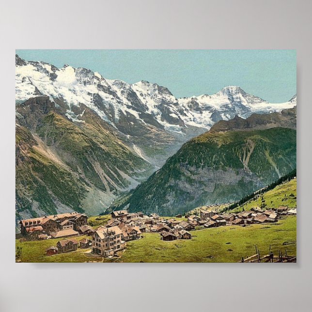 Murren, general view, Bernese Oberland, Switzerlan Poster (Front)