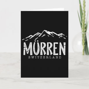 Murren Switzerland Mountains Swiss Skier Skiing Di Card