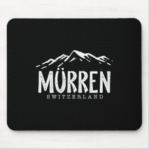 Murren Switzerland Mountains Swiss Skier Skiing Mouse Pad