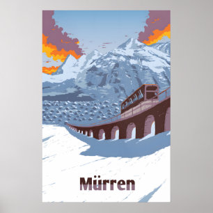 Murren Switzerland Ski Resort Travel Poster
