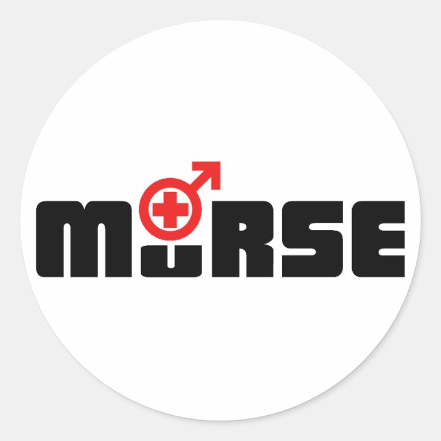 Murse logo on white classic round sticker (Front)