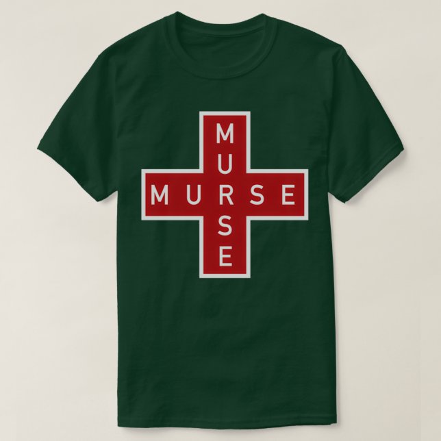 Murse Male Nurse Red Cross T-Shirt (Design Front)