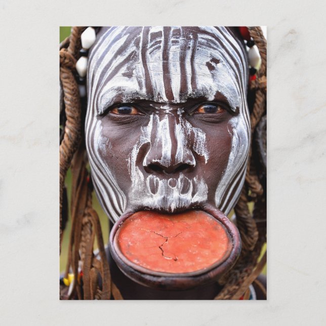 Mursi Woman with Lip Plate Postcard (Front)