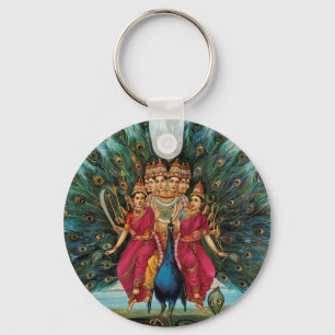 Murugan Kartikeyan Skanda Subrahmanyan Hindu Deity Key Ring
