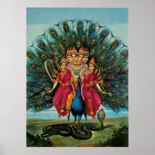 Murugan Kartikeyan Skanda Subrahmanyan Hindu Deity Poster