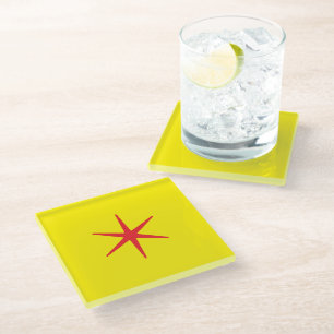 Murugi Diningware Crimson Star Glass Coaster