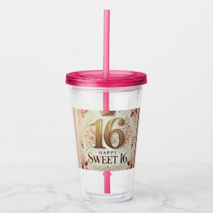 Murugi Drinkware Collection  Sweet16 Birthday  Acrylic Tumbler