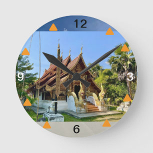 Murugi Home Decor Temple 8" Round Acrylic Wall Clock