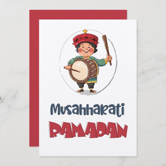 Musahharati Ramadan Drummer | Rhythms of the Night Invitation (Front/Back)