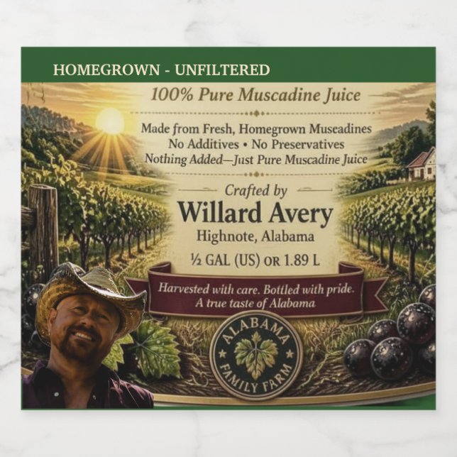 Muscadine Juice Label (Single Label)