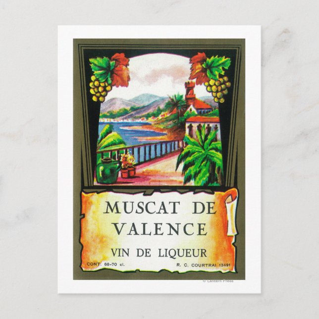 Muscat De Valence Wine LabelEurope Postcard (Front)