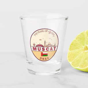 Muscat Oman City Skyline Emblem Shot Glass