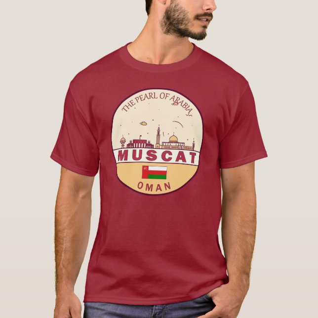 Muscat Oman City Skyline Emblem T-Shirt (Front)