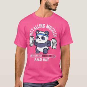 Muscle Building Fitness Panda Weight Lifting Barbe T-Shirt