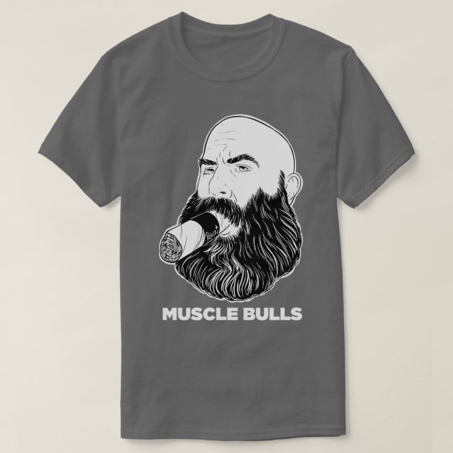 Muscle Bull BampW T-Shirt (Design Front)