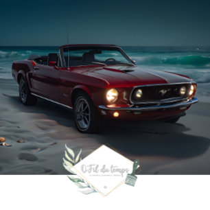 Muscle Car Beach front decoupage Tissue Paper