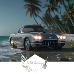 Muscle Car Beach front decoupage Tissue Paper