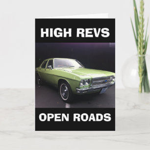 MUSCLE CAR BIRTHDAY GREETING CARD