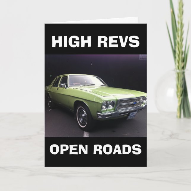 MUSCLE CAR BIRTHDAY GREETING CARD (Front)