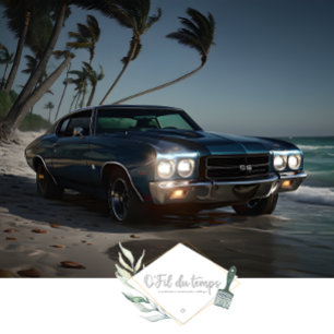 Muscle Car - Chevelle- Beach front decoupage Tissue Paper