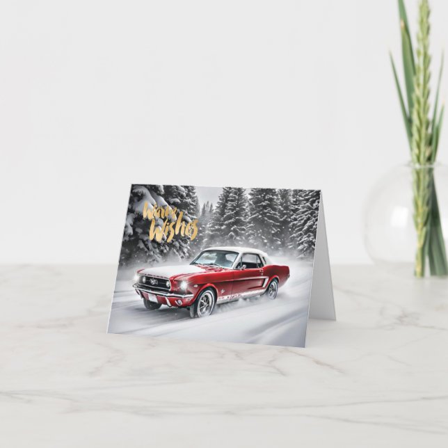 Muscle Car Christmas Card. Card (Front)