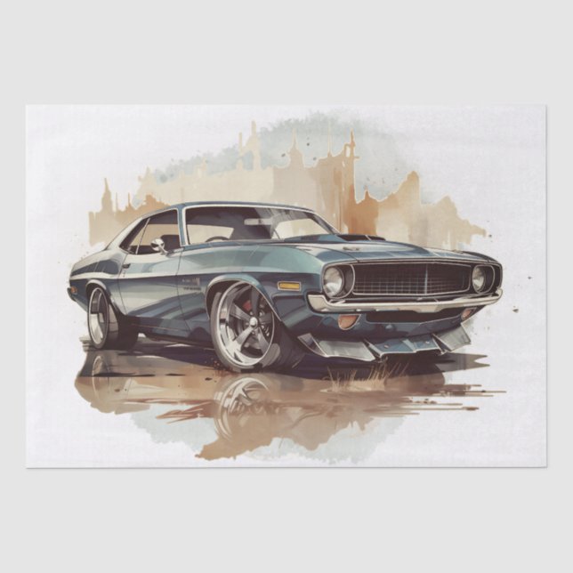 Muscle Car Decoupage Tissue Paper (Front)