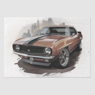 Muscle Car Decoupage Tissue Paper