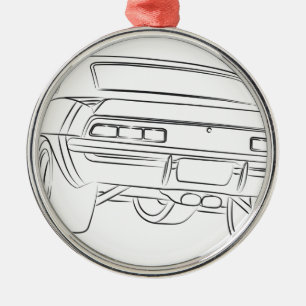 Muscle car drawing metal tree decoration