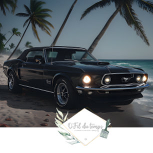 Muscle Car - Mustang- Beach front decoupage Tissue Paper