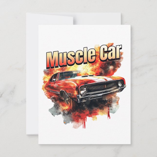 Muscle Car on Fire Card (Front)