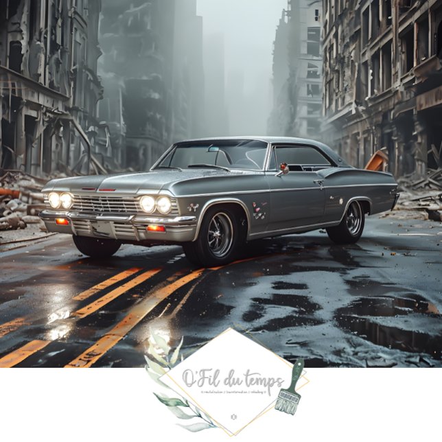 Muscle Car Post-Apocalyptic city scape Decoupage  Tissue Paper (Creator Uploaded)