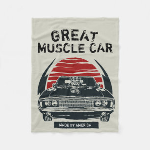 Muscle Car Poster Fleece Blanket