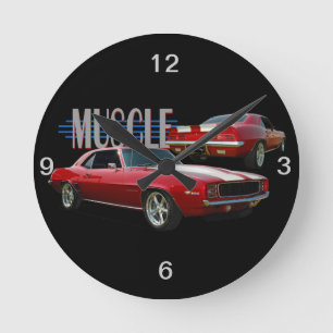 Muscle Car Round Clock