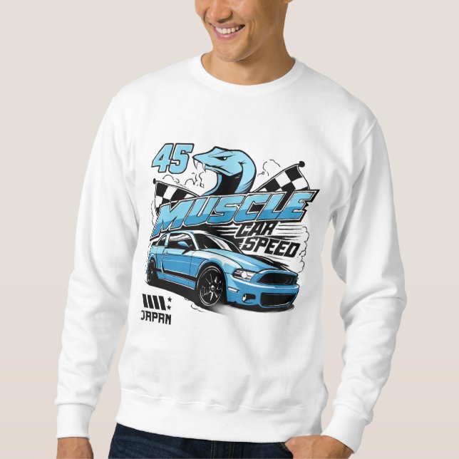 Muscle Car Speed Hoodie Racing Power&Street Style (Front)
