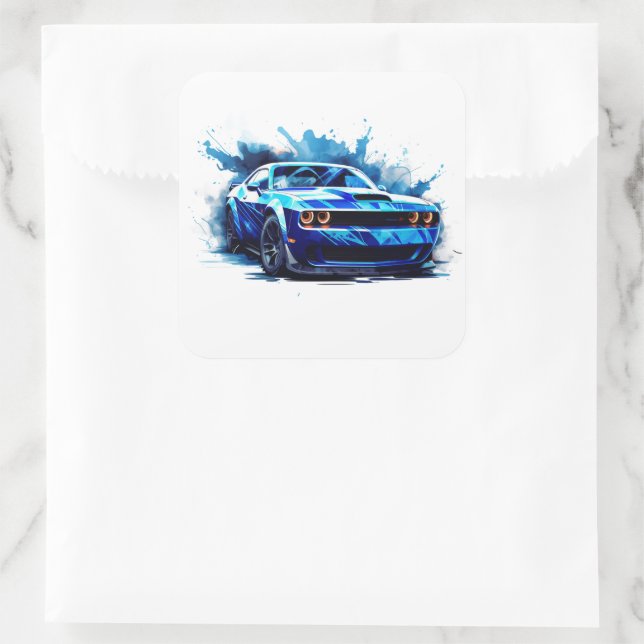 Muscle Car Square Sticker (Bag)