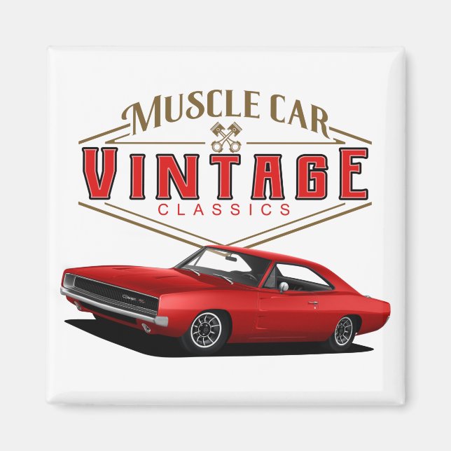 Muscle Car Vintage Charger Magnet (Front)