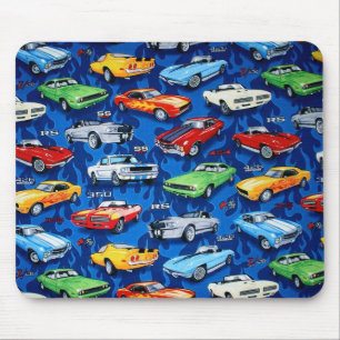 Muscle Cars Pattern Mouse Pad