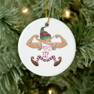 Muscle Elf Ceramic Tree Decoration