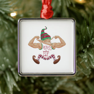 Muscle Elf Metal Tree Decoration