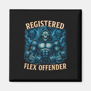 Muscle Grim Reaper Registered Flex Offender Funny  Magnet