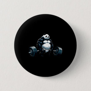 Muscle Gym Panda Bodybuilder Weightlifting Motivat 6 Cm Round Badge