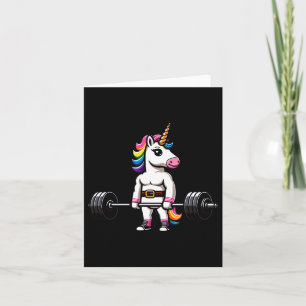 Muscle Gym Unicorn Bodybuilder Tee Nerd Weightlift Card