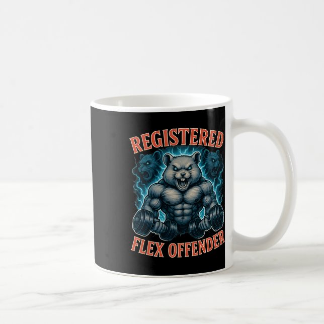 Muscle Hamster Registered Flex Offender Funny Gym  Coffee Mug (Right)