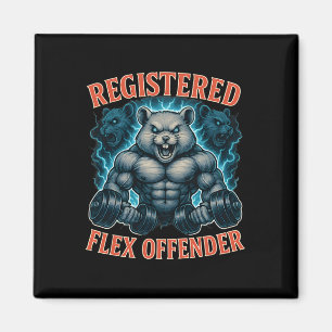 Muscle Hamster Registered Flex Offender Funny Gym  Magnet