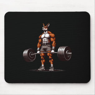 Muscle Kangaroo Deadlifting Funny Gym Weightliftin Mouse Pad