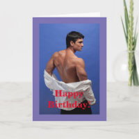 Muscle Male Birthday Card, 5" x 7" Folded Card
