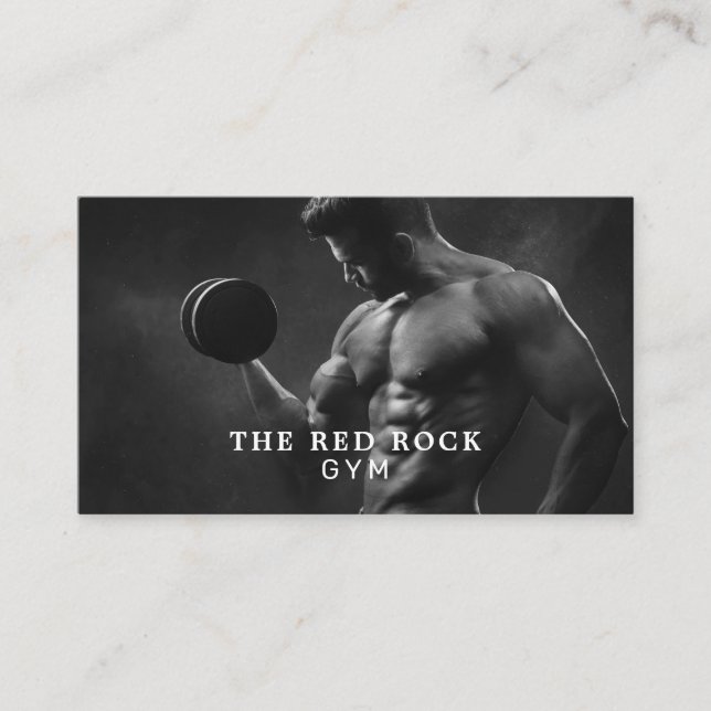 Muscle Man, Personal trainer, Gym Instructor Business Card (Front)