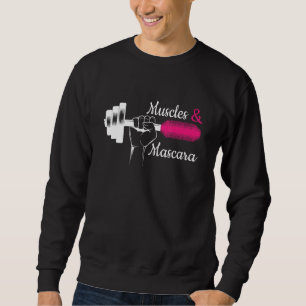Muscle & Mascara Eyelashes Lipstick Funny Bold Gif Sweatshirt