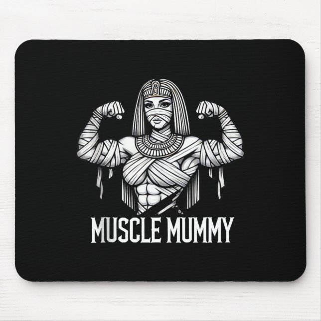 Muscle Mummy Funny Weightlifting and Funny Mouse Pad (Front)